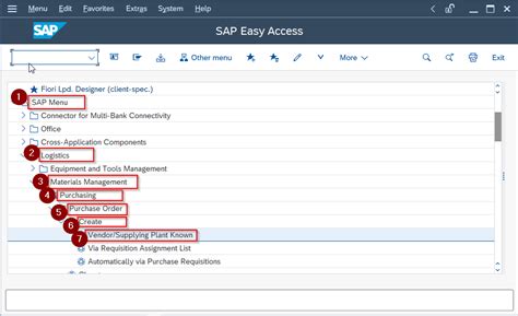 how to create purchase order in sap